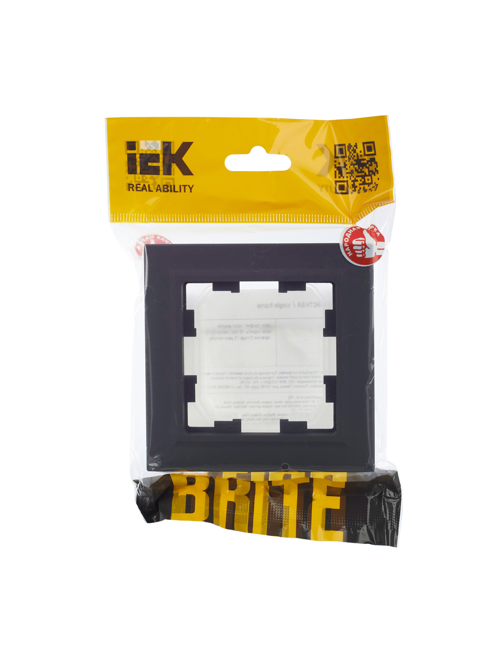BRITE Рамка 1-местная IP44 РУ-1-БрГ-44 графит IEK