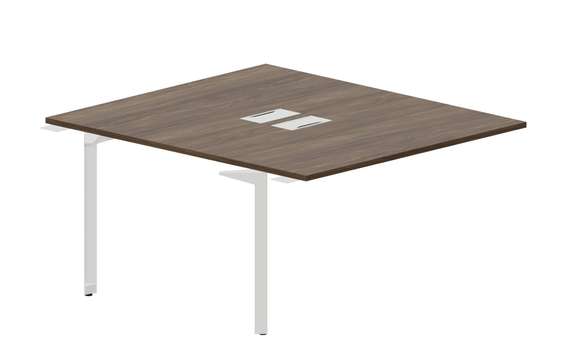 Составной стол на 2 рабочих места 138х156,6х75см (2 металлических  аутлета) - приставной элемент