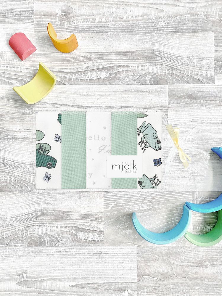 Набор платочков-слюнявчиков Mjölk Лягушки