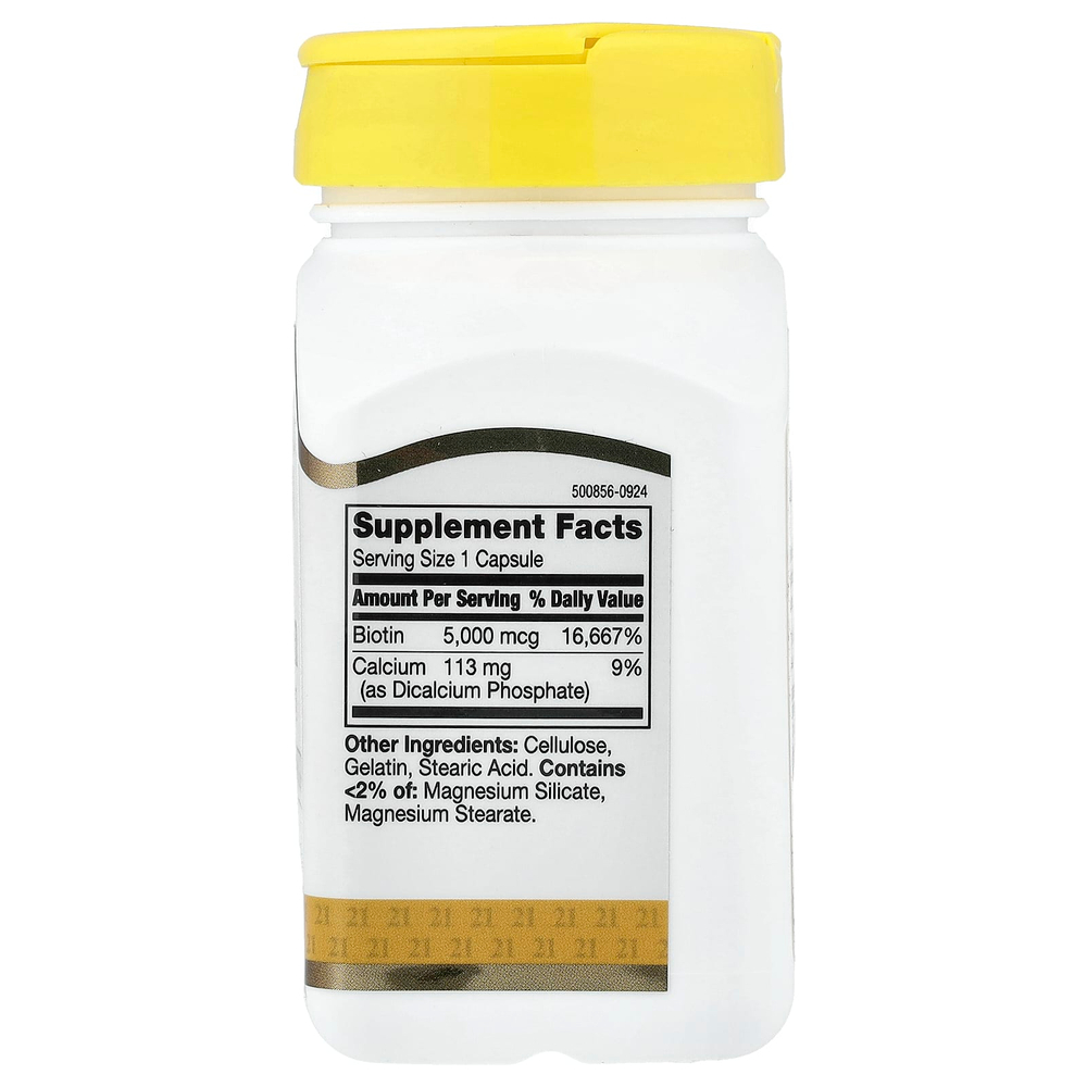 21st Century, Биотин, 5000 мкг, 110 капсул