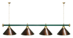 Лампа STARTBILLIARDS 4 пл. (плафоны зеленые,штанга золотая,фурнитура золото)