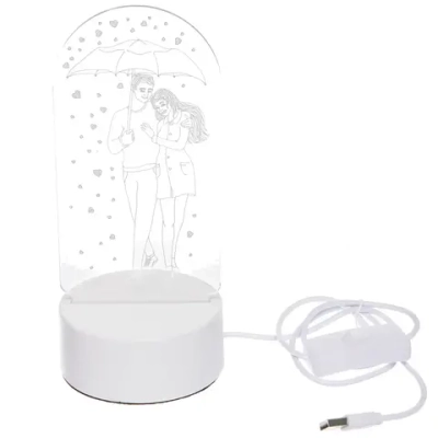 Светильник ночник «3D-Влюбленная пара» на пластиковой подставке, с включателем USB
