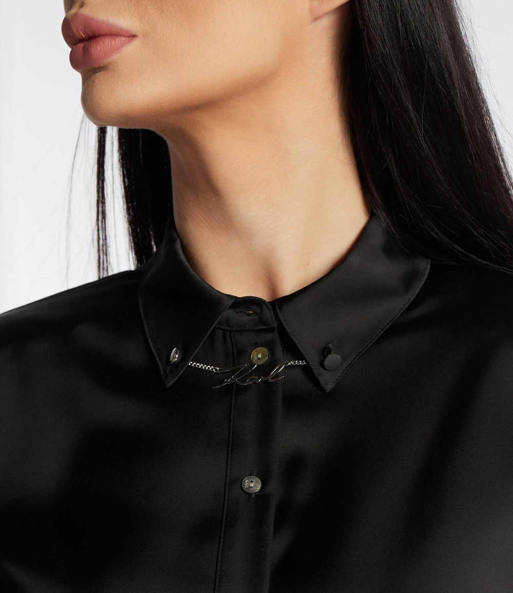 Сатиновое платье charm Karl Lagerfeld - черный(240W1313)