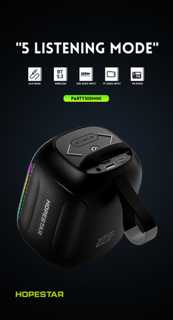 Беспроводная колонка HOPESTAR PARTY 300 MINI 5W черный