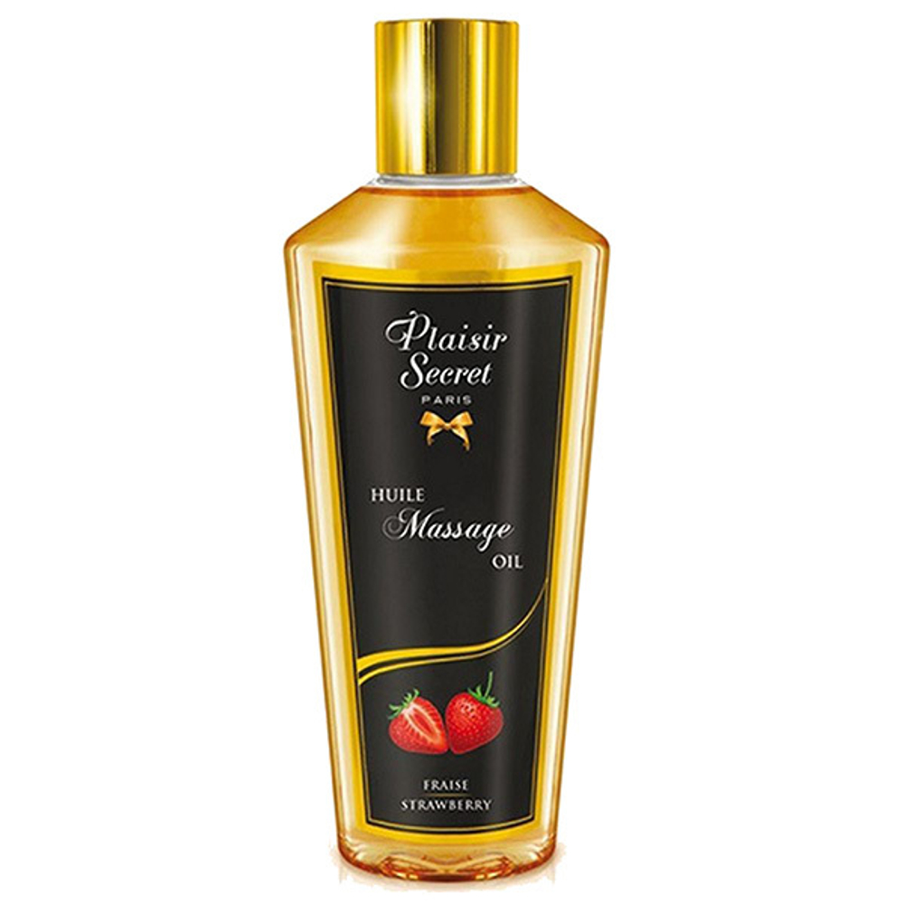 Сухое массажное масло с ароматом клубники Plaisir Secret Huile Massage Oil Fraise 30мл