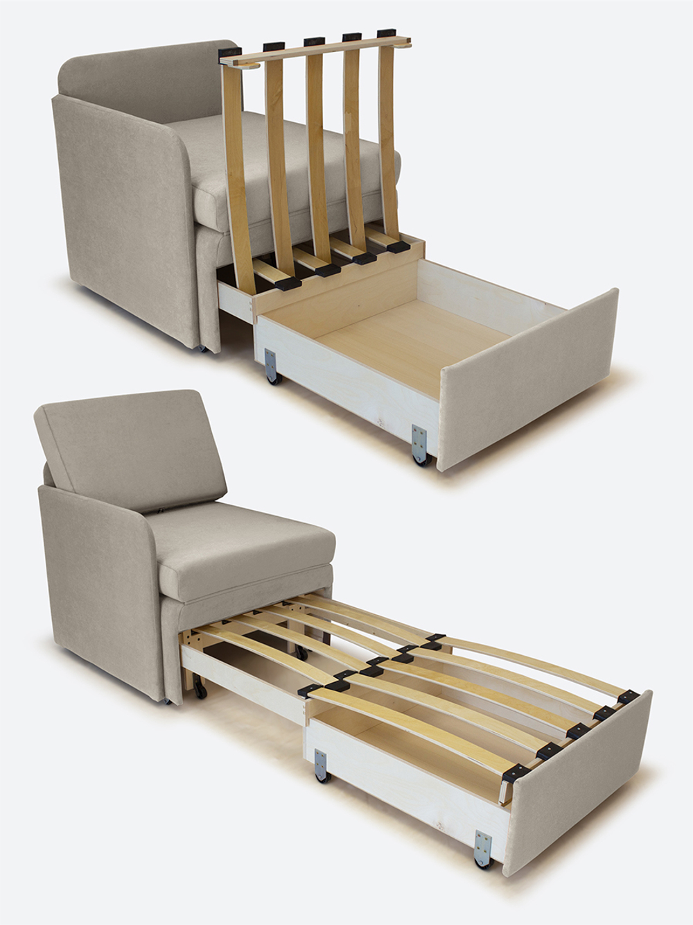 Кресло-кровать "Миник" с правым подлокотником, под правую руку