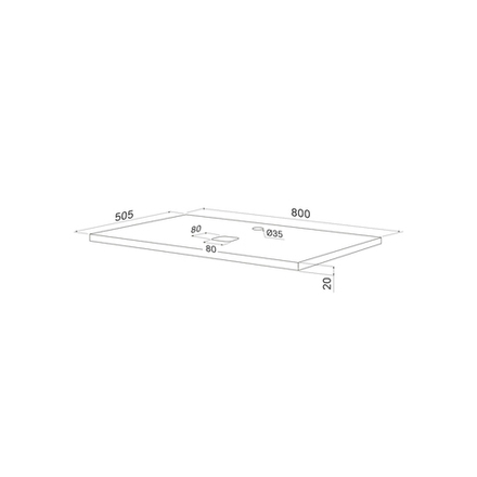Столешница IDDIS Optima Home, МДФ, 80 см, дуб верона, OPH80BVi89