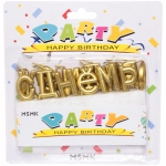 Свечи для торта «С днём рождения» 13 шт.,3 см, Золото