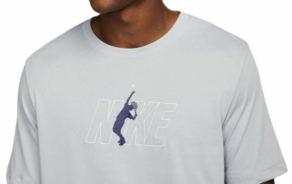Мужская теннисная футболка Nike Court Dri-Fit Short Sleeve T-Shirt - wolf grey