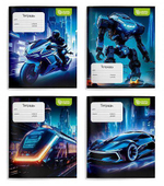 Тетрадь А5 12л. клетка "Техника будущего" мел. карт., ВД-лак (Schoolformat)