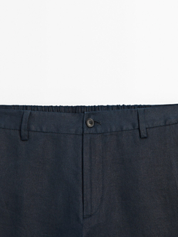 Massimo Dutti 100% льняные брюки, темно-синий