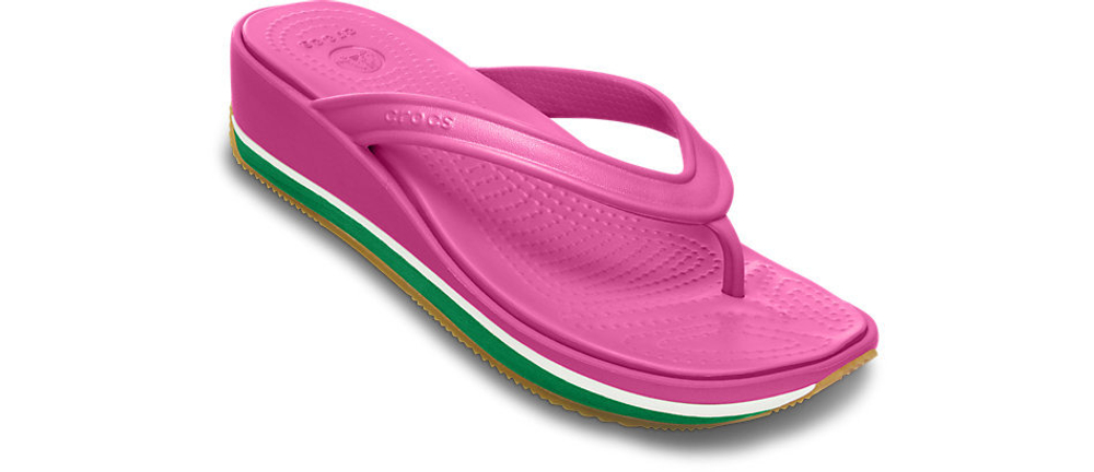Сандалии Women’s Crocs Retro Flip Wedge Fuchsia / Kelly Green