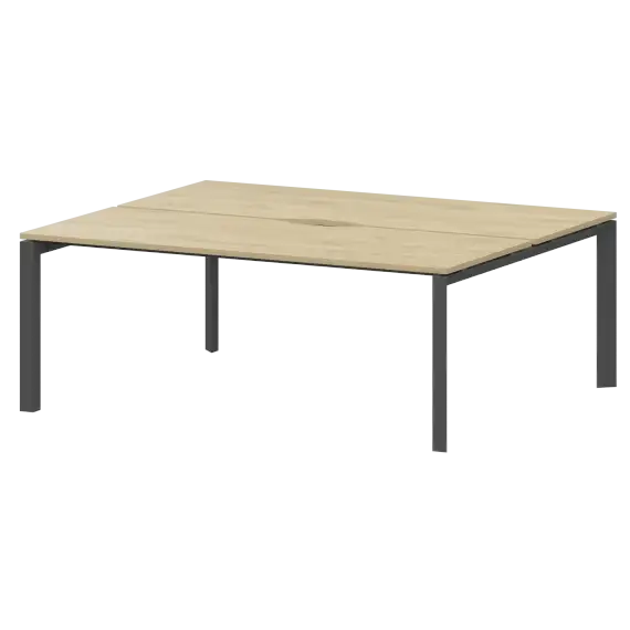 Бенч двойной на 2 рабочих места на металлокаркасе НТМП.П.Б2-180  1800x1496x750 Аргентум-МП