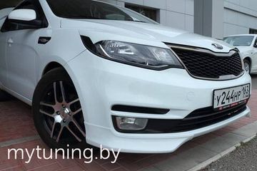 Клыки на передний бампер для Kia Rio III рестайлинг