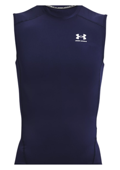 Мужская теннисная футболка Under Armour Men's HeatGear Armour Sleeveless - midnight navy/white