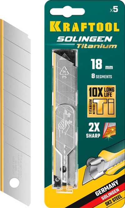 KRAFTOOL 18 мм, 5 шт, сегментированные лезвия (09605-TIN-18-S5)