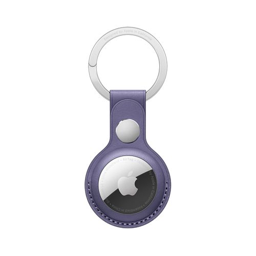 Кожаный брелок с заводным кольцом Apple Leather Key Ring для AirTag, Wisteria (Сиреневая глициния)