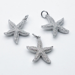 Подвеска Морская звезда, цвет серебро (родий), размер 18*16 мм, цена за 1 шт