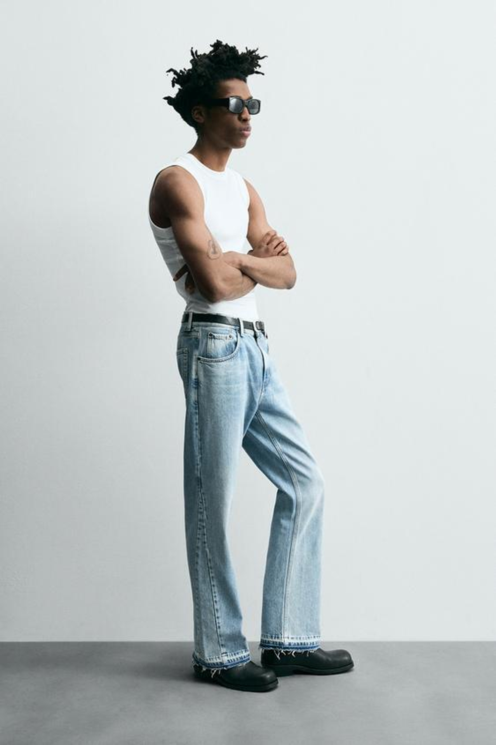 ZARA ДЖИНСЫ FLARED FIT, СИНИЙ