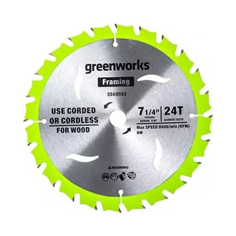 Пильный диск по дереву GREENWORKS 184x1,75/1