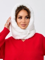 Капор зимний вязаный капюшон на флисе