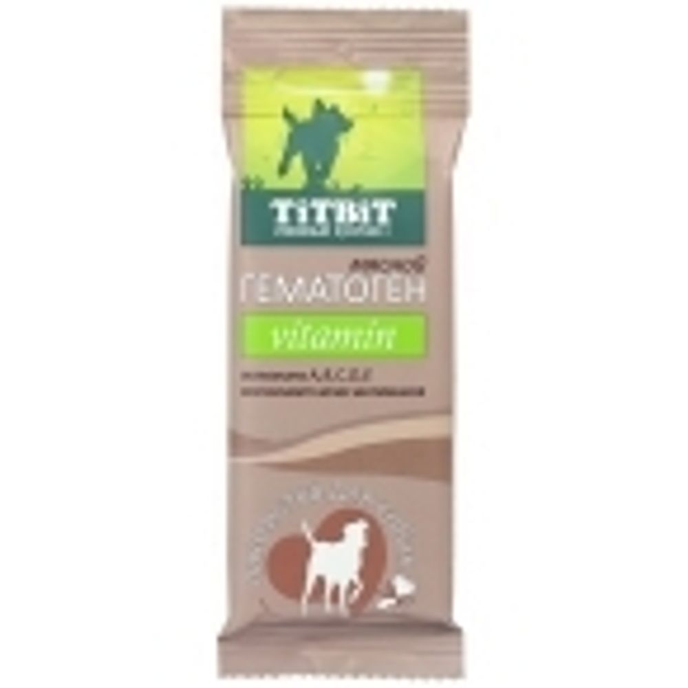 Лакомство TiTBiT vitamin гематоген для собак, мясной, 35 г