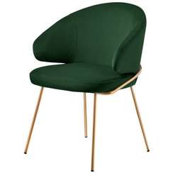 Стул Lime, зеленый микровелюр с золотыми ножками