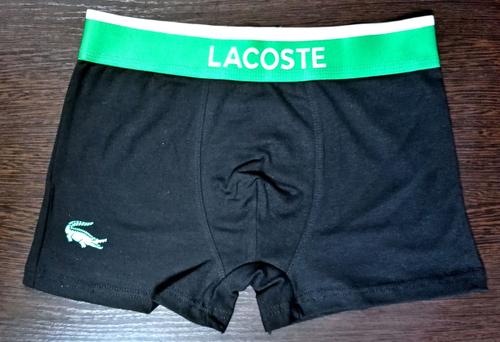 Трусы мужские "Lacoste" 1 шт., хлопок, размер XL, цвета чёрный, синий, серый, зелёный