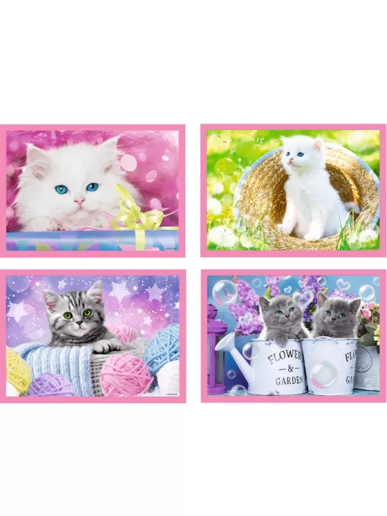 Пазлы для детей 3 4 5 лет 4 в 1 Смешные котята