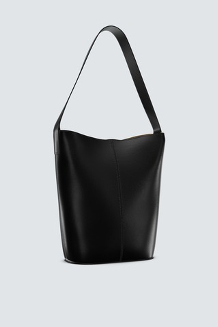 ZARA КОЖАНАЯ СУМКА-ШОПЕР LIMITED EDITION, ЧЕРНЫЙ