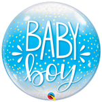 Шар Фольгированный Baby Boy конфетти Bubble Прозрачный (Голубой)