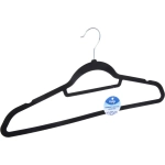 Плечики нескользящие с бархатным покрытием 5шт «ИДЕЯДОМА», цвет чёрный, 44*22см (Селфи)✦