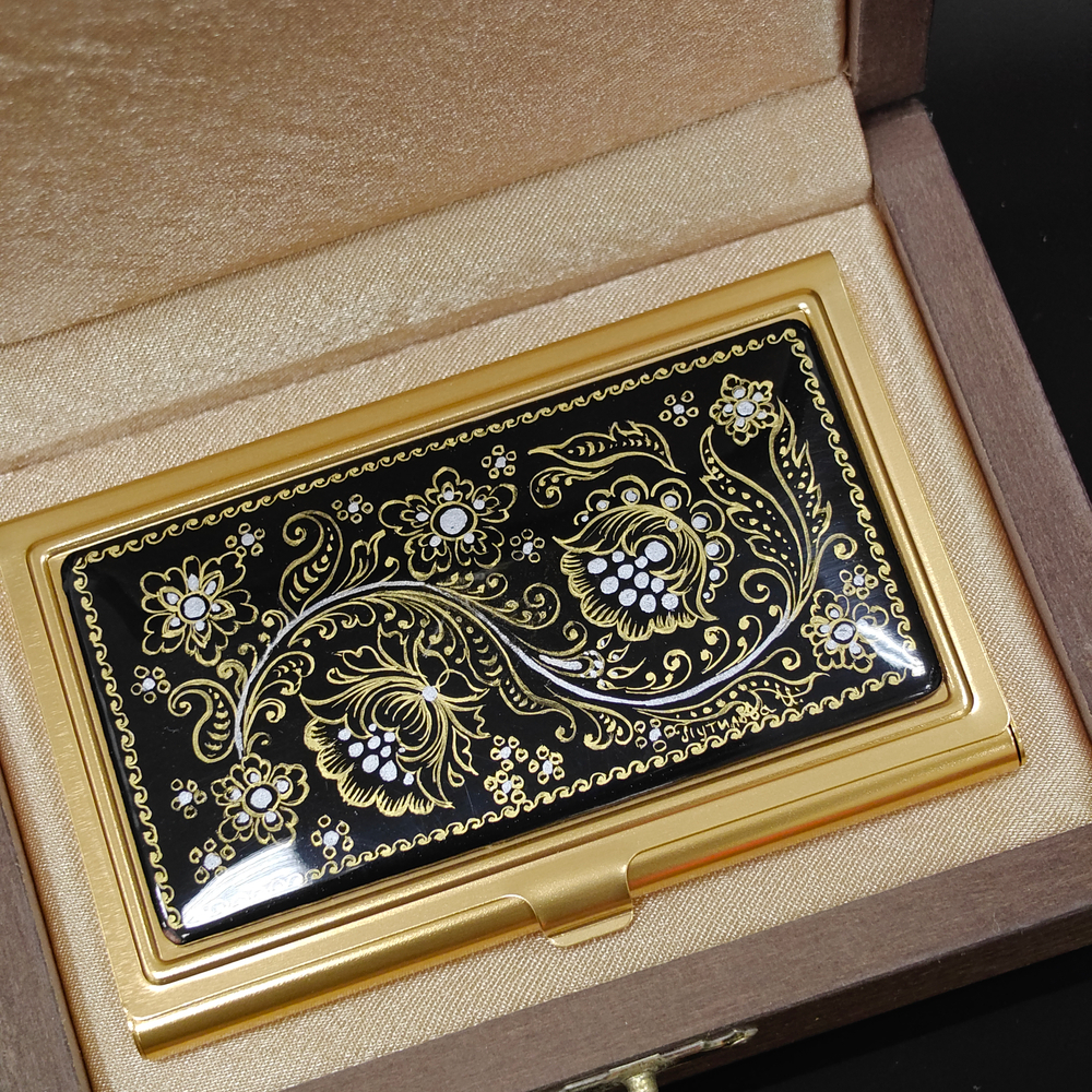 Визитница "Орнамент ажурный" (роспись Палех)