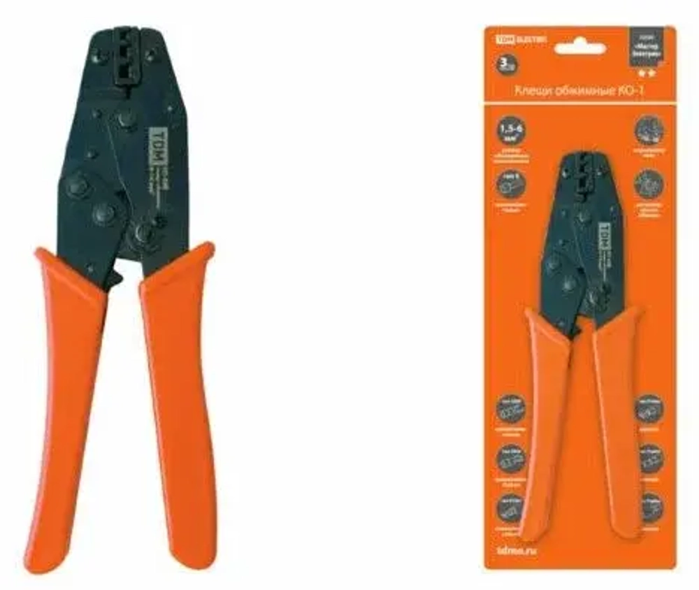 Клещи обжимные KO-9E (обжим RJ-11, RJ-45), «МастерЭлектрик» TDM SQ1001-0007