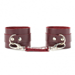 Бордовые кожаные наручники БДСМ Арсенал Lady's Arsenal Maroon Handcuffs 67002