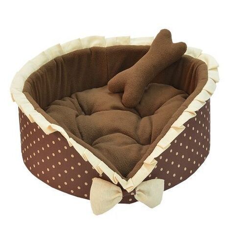 Зооник  лежанка круглая с оборкой (ПВХ+флис+поролон) (400х400х150)