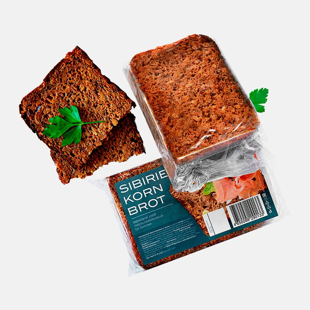 Хлеб Зерновой мультизлаковый со льном Сибирский пекарь 280г
