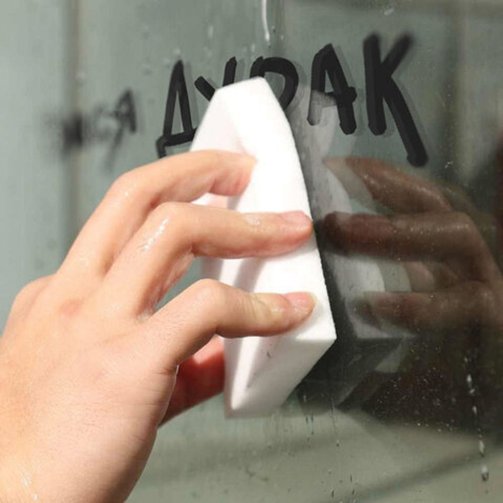 Губка-ластик МЕЛАМИНОВАЯ для удаления пятен,уборки 10 шт., LAIMA, 606894