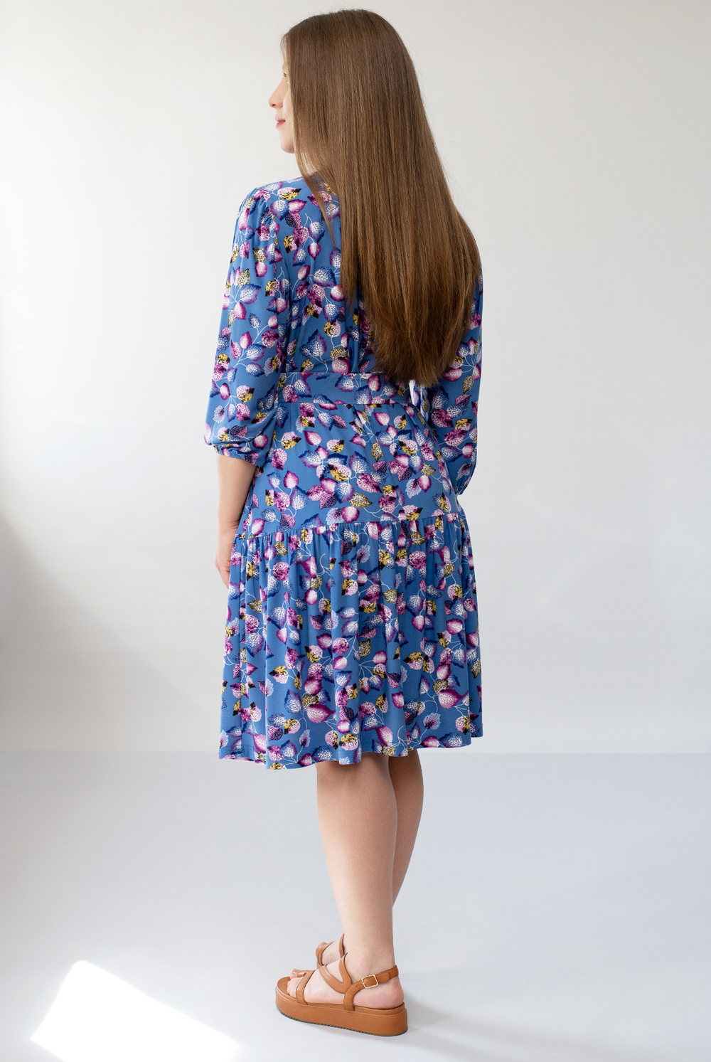 Платье женское 3211ЛПА, листок голубой #172ЛГ053211ЛПА