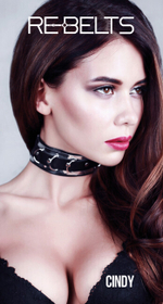 Ошейник черный с зеркальным элементом Cindy Black ( черный ) (Цвет: черный с зеркальным)