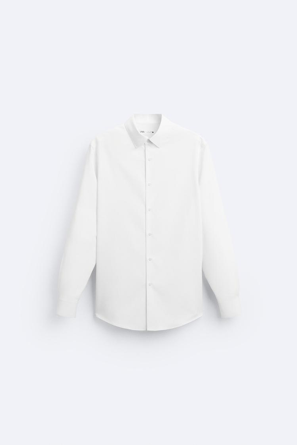 ZARA РУБАШКА ИЗ ЭЛАСТИЧНОЙ ТКАНИ, БЕЛЫЙ