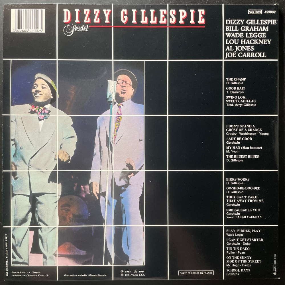 Dizzy Gillespie Sextet ‎– The Complete Pleyel Concert 2LP (Франция 1984г.)
