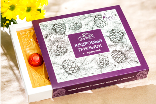 Кедровый грильяж в шоколадной глазури с Черемухой / 120 гр / ТМ Сам бы ел