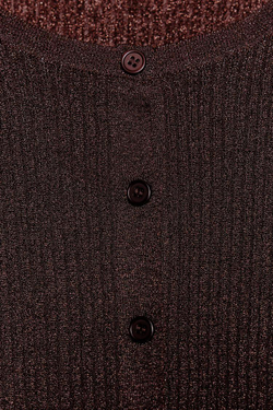 ZARA КАРДИГАН С МЕТАЛЛИЗИРОВАННОЙ НИТЬЮ, СВЕТЛО-КОРИЧНЕВЫЙ