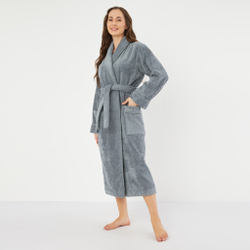Халат махровый с шалькой Claire Batiste Atelier Roma Brio стальной серый