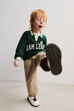 ZARA БРЮКИ BAGGY ИЗ САРЖИ, РЫЖЕВАТО-КОРИЧНЕВЫЙ