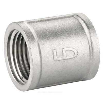 Муфта латунь никель Ду 20 (3/4") ВР/ВР LD LD.67.502.20