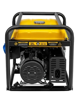 Генератор бензиновый DENZEL GE-8900, 8.5 кВт, 445 см3 объем двигателя, 220 В и 25 л объем топливного бака, ручной стартер и блок AVR, 3 розетки и датчик уровня масла 94639