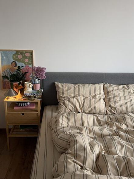 КПБ 2 сп с простыней на рез. 180х200 ВАРЕНЫЙ ХЛОПОК "Полоса экрю"