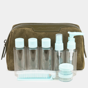 Несессер Trapèze из замши и кожи, теленка зеленого цвета